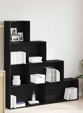 VidaXL Boekenkast Zwart Eiken 155 x 24 x 160 cm Bewerkt hout