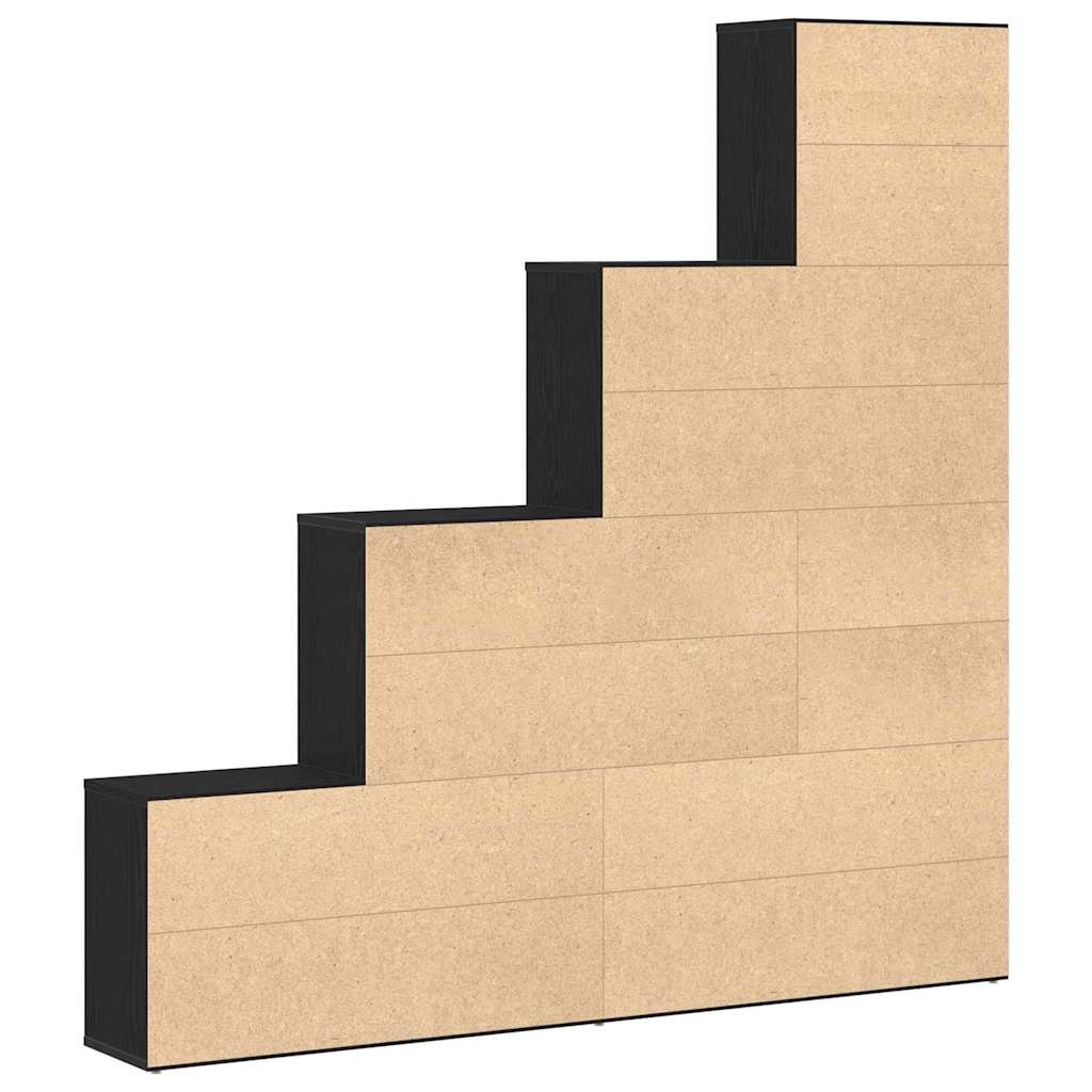 VidaXL Boekenkast Zwart Eiken 155 x 24 x 160 cm Bewerkt hout