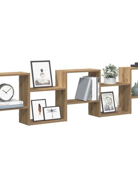 VidaXL Wandschap kubus 5 vakken bewerkt hout artisanaal eikenkleurig
