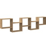 VidaXL Wandschap kubus 5 vakken bewerkt hout artisanaal eikenkleurig