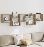 VidaXL Wandschap kubus 5 vakken bewerkt hout artisanaal eikenkleurig
