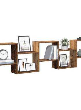 VidaXL Wandschap kubus 5 vakken bewerkt hout oud houtkleurig