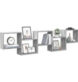 VidaXL Wandschap kubus 5 vakken bewerkt hout grijs sonoma eikenkleurig