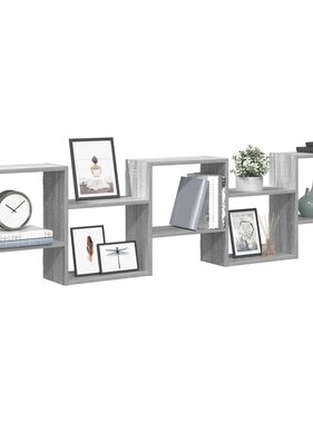 VidaXL Wandschap kubus 5 vakken bewerkt hout grijs sonoma eikenkleurig