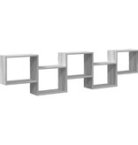 VidaXL Wandschap kubus 5 vakken bewerkt hout grijs sonoma eikenkleurig