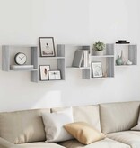 VidaXL Wandschap kubus 5 vakken bewerkt hout grijs sonoma eikenkleurig