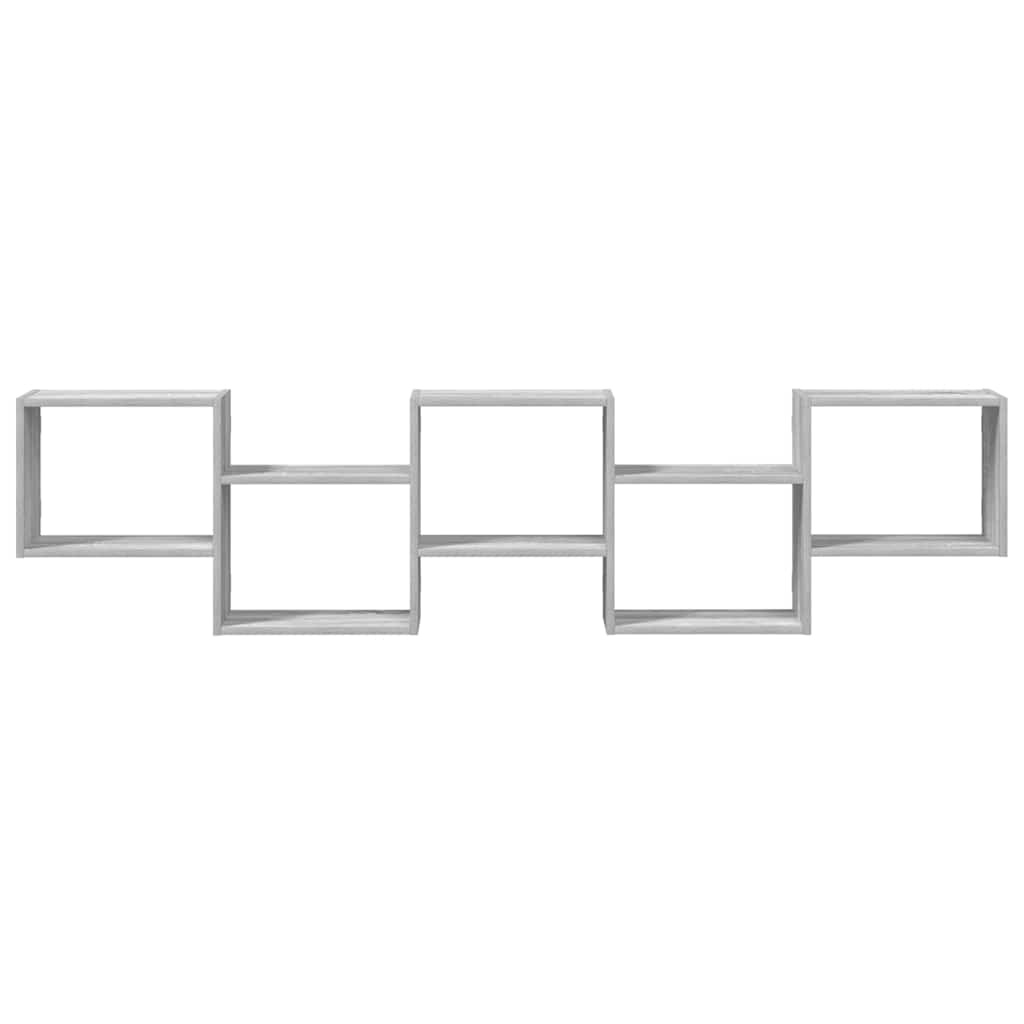 VidaXL Wandschap kubus 5 vakken bewerkt hout grijs sonoma eikenkleurig