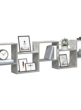 VidaXL Wandschap kubus 5 vakken bewerkt hout betongrijs