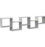 VidaXL Wandschap kubus 5 vakken bewerkt hout betongrijs