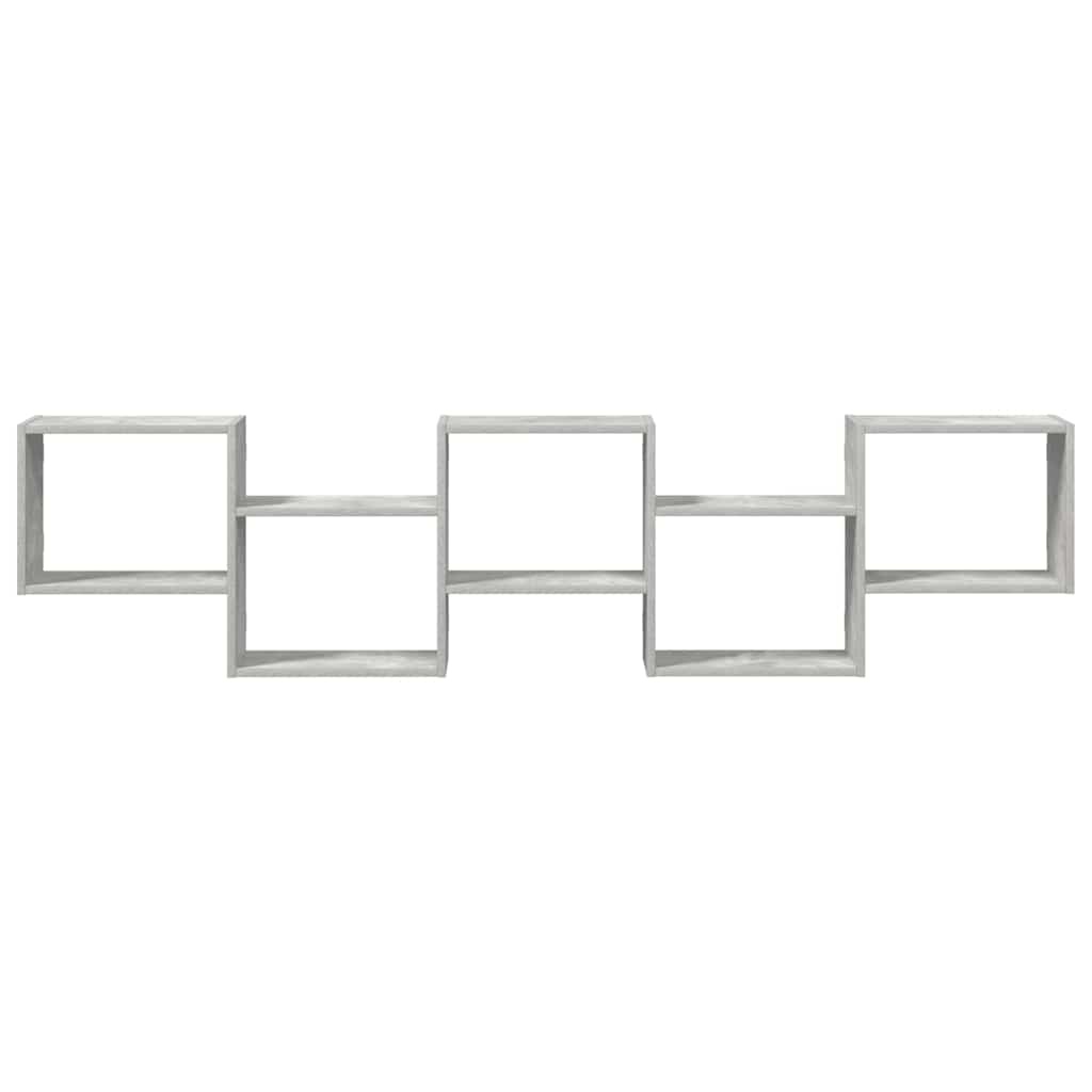 VidaXL Wandschap kubus 5 vakken bewerkt hout betongrijs