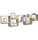 VidaXL Wandschap kubus 5 vakken bewerkt hout sonoma eikenkleurig