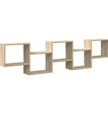 VidaXL Wandschap kubus 5 vakken bewerkt hout sonoma eikenkleurig