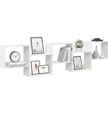 VidaXL Wandschap kubus 5 vakken bewerkt hout wit