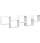 VidaXL Wandschap kubus 5 vakken bewerkt hout wit