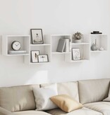 VidaXL Wandschap kubus 5 vakken bewerkt hout wit