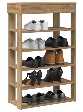 VidaXL Schoenenrek 60x30x98 cm bewerkt hout artisanaal eikenkleur