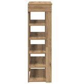 VidaXL Schoenenrek 60x30x98 cm bewerkt hout artisanaal eikenkleur