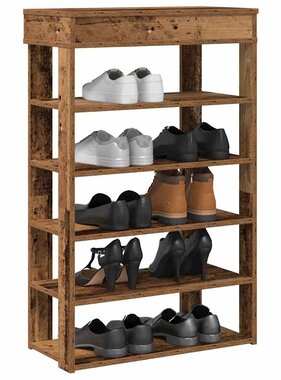 VidaXL Schoenenrek 60x30x98 cm bewerkt hout oud houtkleurig