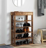 VidaXL Schoenenrek 60x30x98 cm bewerkt hout oud houtkleurig