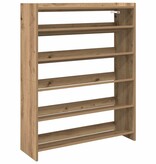 VidaXL Schoenenrek 80x25x100 cm bewerkt hout artisanaal eikenkleur