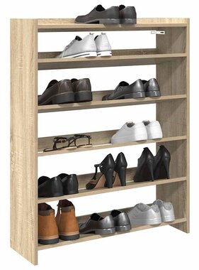 VidaXL Schoenenrek 80x25x100 cm bewerkt hout sonoma eikenkleurig