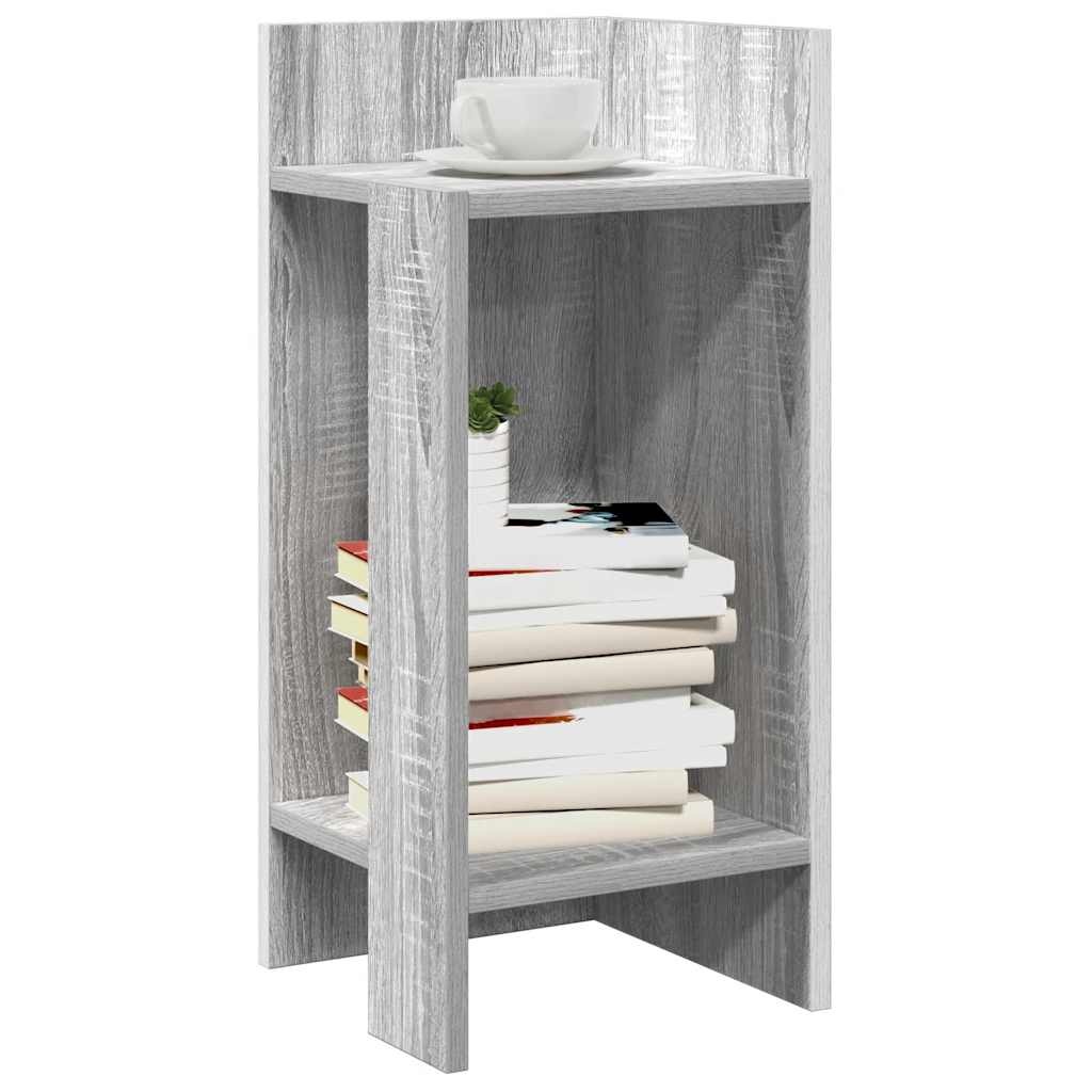 VidaXL Bijzettafeltje met plank 25,5x27x60 cm grijs sonoma eikenkleur