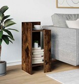 VidaXL Bijzettafeltje met plank 25,5x27x60 cm gerookt eikenkleurig
