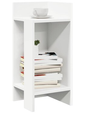 VidaXL Bijzettafeltje met plank 25,5x27x60 cm wit