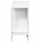 VidaXL Bijzettafeltje met plank 25,5x27x60 cm wit