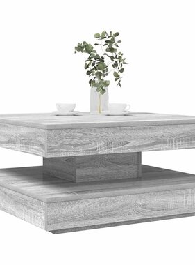 VidaXL Salontafel 360 graden draaibaar 70x70x34,5cm grijs sonoma eiken