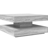 VidaXL Salontafel 360 graden draaibaar 70x70x34,5cm grijs sonoma eiken
