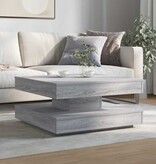 VidaXL Salontafel 360 graden draaibaar 70x70x34,5cm grijs sonoma eiken