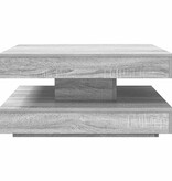 VidaXL Salontafel 360 graden draaibaar 70x70x34,5cm grijs sonoma eiken