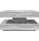 VidaXL Salontafel 360 graden draaibaar 70x70x34,5cm grijs sonoma eiken