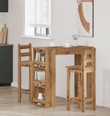 VidaXL Bartafel met opbergrek 102x50x103,5 cm artisanaal eikenkleurig