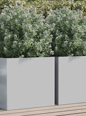 VidaXL Plantenbakken 2 st 49x47x46 cm gegalvaniseerd staal zilverkleur