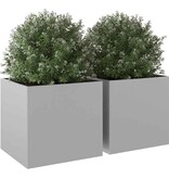 VidaXL Plantenbakken 2 st 49x47x46 cm gegalvaniseerd staal zilverkleur