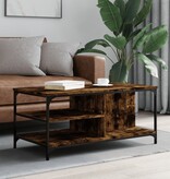 VidaXL Salontafel 100x50x45 cm bewerkt hout gerookt eikenkleurig