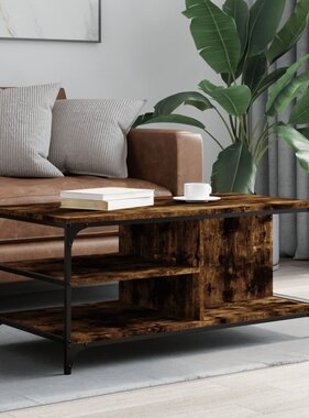 VidaXL Salontafel 100x50x45 cm bewerkt hout gerookt eikenkleurig