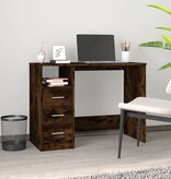 VidaXL Bureau met lades 102x50x76 cm bewerkt hout gerookt eikenkleurig