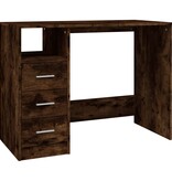 VidaXL Bureau met lades 102x50x76 cm bewerkt hout gerookt eikenkleurig