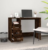 VidaXL Bureau met lades 102x50x76 cm bewerkt hout gerookt eikenkleurig