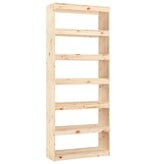 VidaXL Boekenkast/kamerscherm 80x30x199,5 cm massief grenenhout