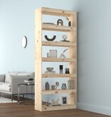 VidaXL Boekenkast/kamerscherm 80x30x199,5 cm massief grenenhout