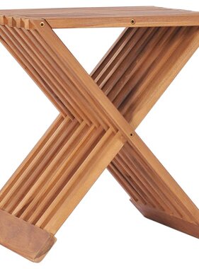 VidaXL Kruk inklapbaar 40x32x45 cm massief teakhout