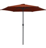 VidaXL Parasol met aluminium paal 270x246 cm terracottakleurig