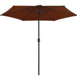 VidaXL Parasol met aluminium paal 270x246 cm terracottakleurig