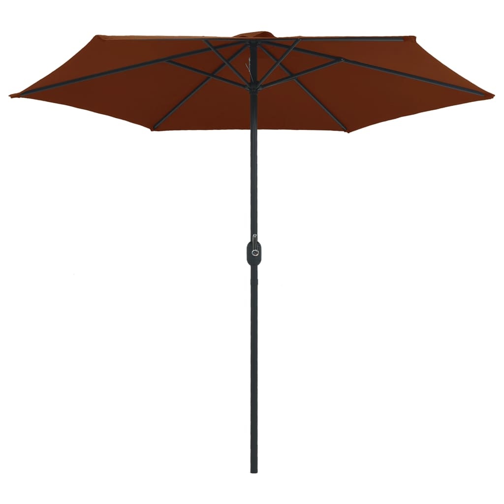 VidaXL Parasol met aluminium paal 270x246 cm terracottakleurig