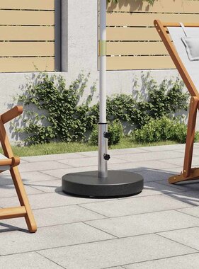 VidaXL Parasolvoet rond 28,5 kg graniet zwart