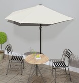 VidaXL Balkonparasol half met aluminium paal 270x144 cm zandkleurig